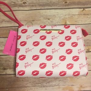 Betsey Johnson Hot Pink Oversized Wristlet